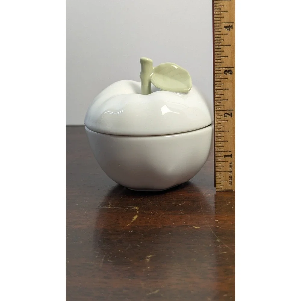 Vintage Trinket Box Lot of‎ 4 Brass Pewter Duck Shell Apple Vanity Decor